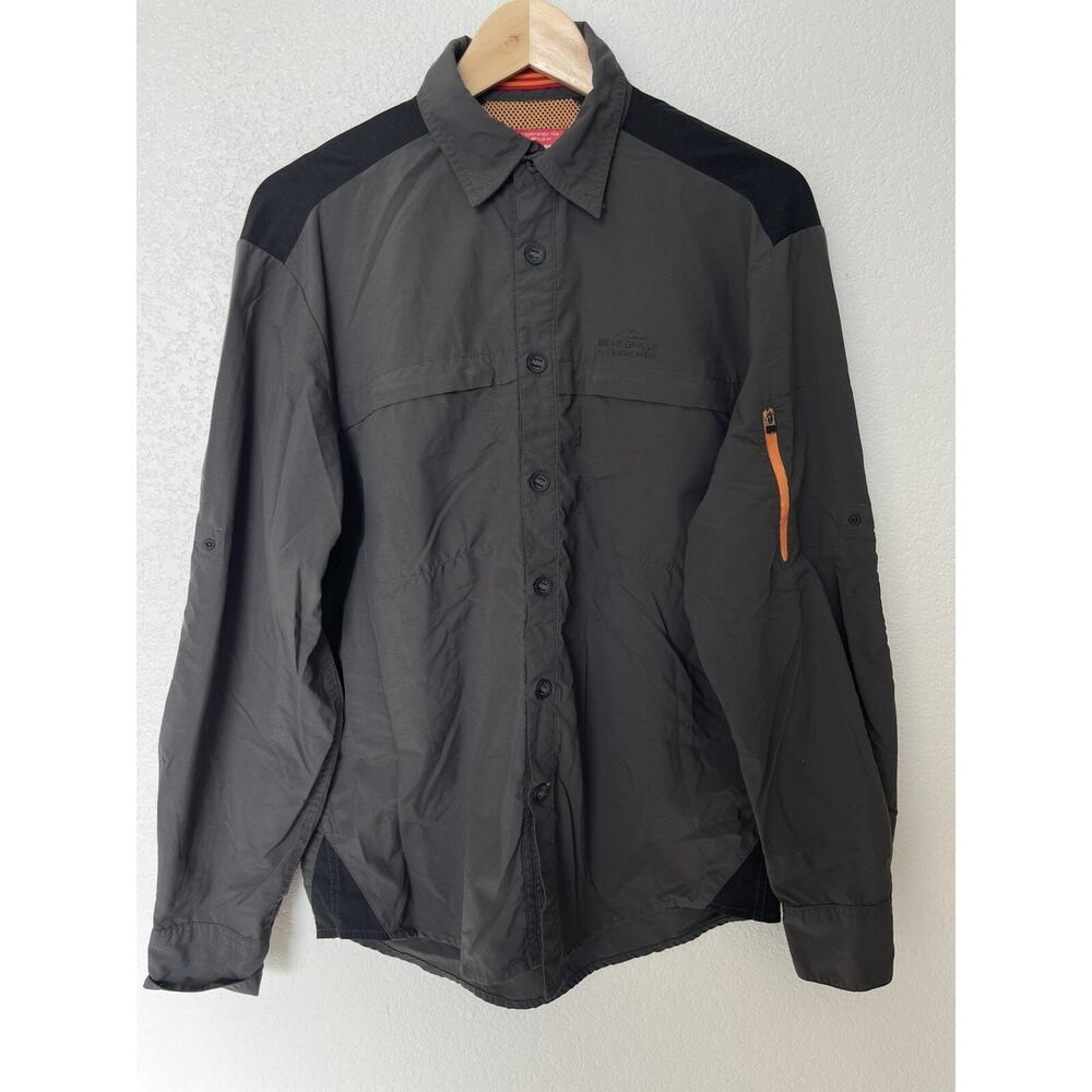Bear Grylls Craghoppers Shirt Outdoor Adventure Hiking Button Down Roll Gray S